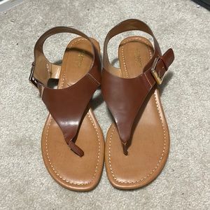Brown Thong Pump Sandals